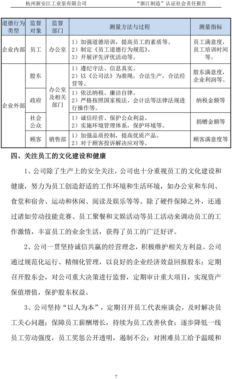 杭州新安江工業(yè)泵有限公司社會責任報告-8